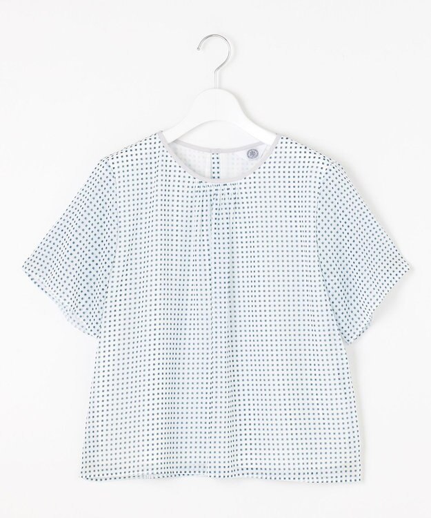 J.PRESS LADIES S 【洗える】スクエアープリント カットソー ブルー系