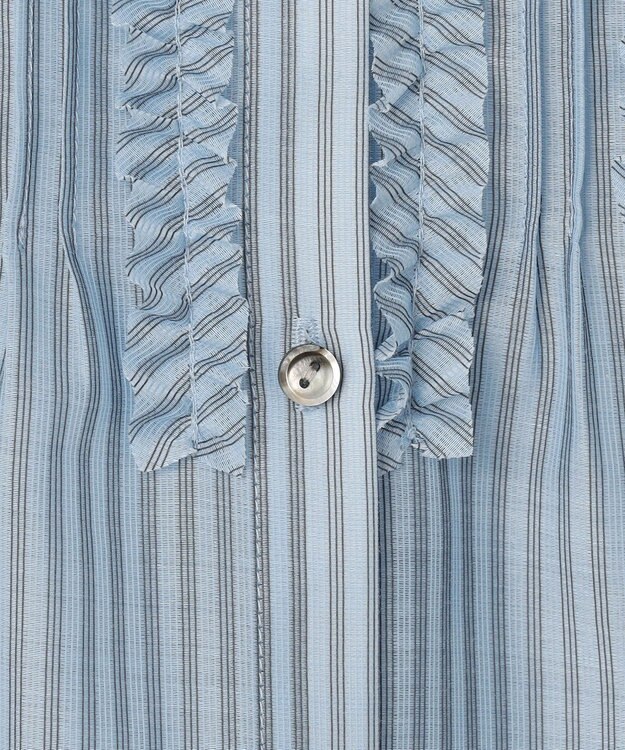 J.PRESS LADIES シアーピンストライプ カットソー サックスベース系