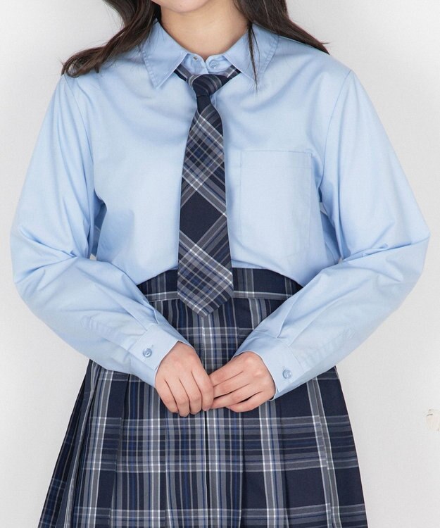 WEGO 【SCHOOLITEM】スクールシャツL／S サックス