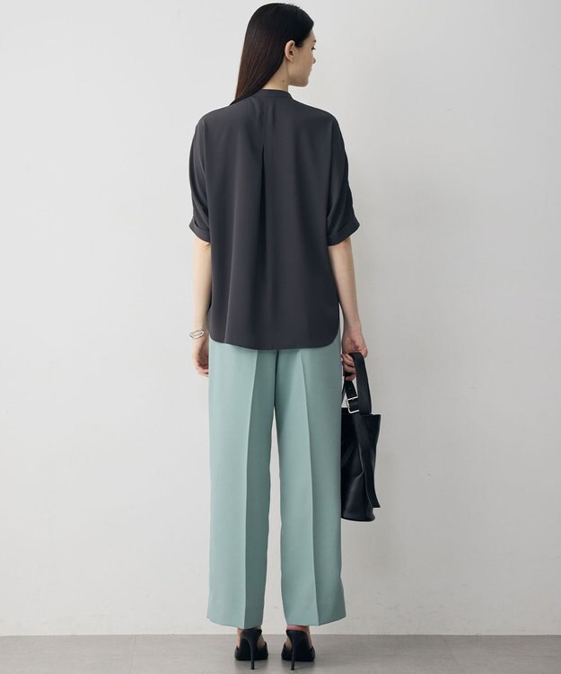 ICB L 【CLASSY.掲載・新色追加・WEB限定カラーあり】FluidBackSatin ワイドパンツ ダークセージ