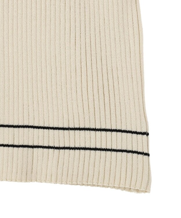 earth music&ecology 【予約】ラインカラーポロニット エクリュ