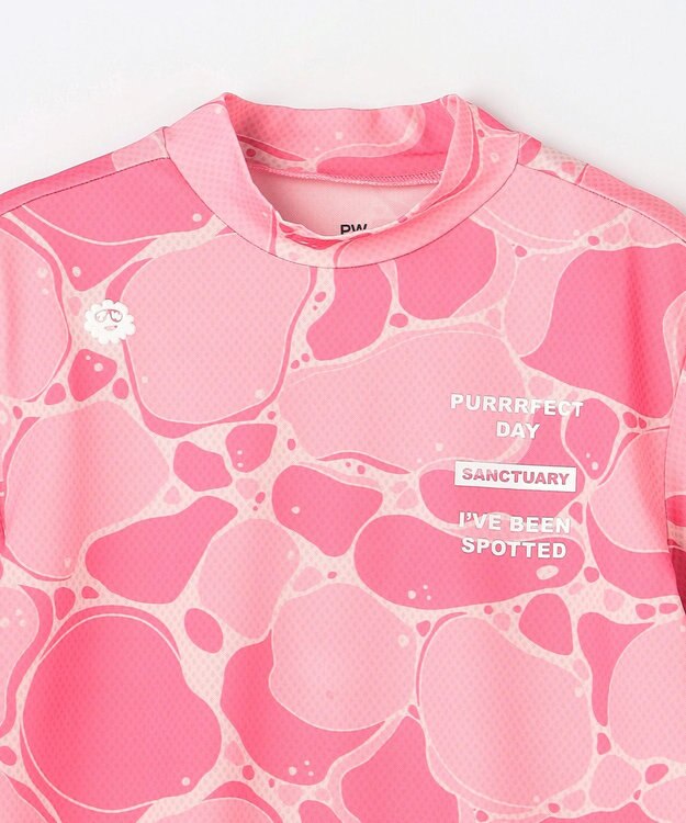 PW CIRCULUS 【MEN】WATER SURFACE プリントモックネックT ゴルフウェア レディース ピンク系5