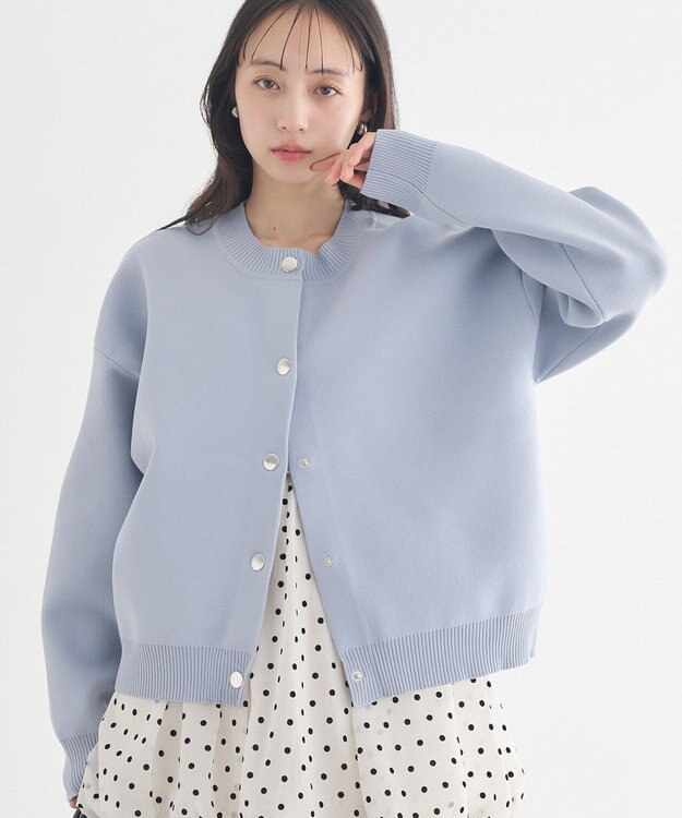 earth music&ecology メタルボタンカーディガン Grayish Blue