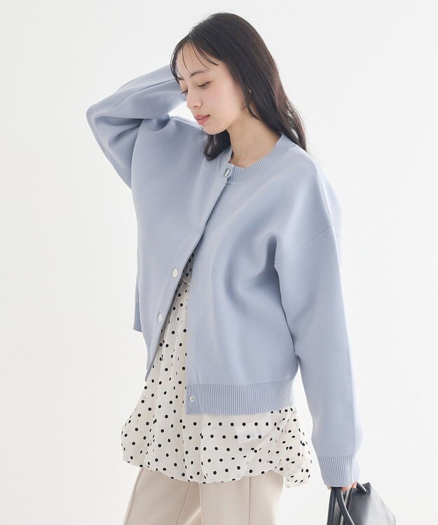 earth music&ecology メタルボタンカーディガン Grayish Blue