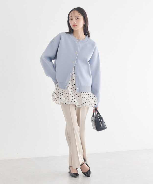 earth music&ecology メタルボタンカーディガン Grayish Blue