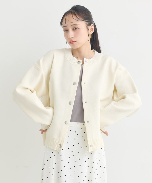 earth music&ecology メタルボタンカーディガン Grayish Blue