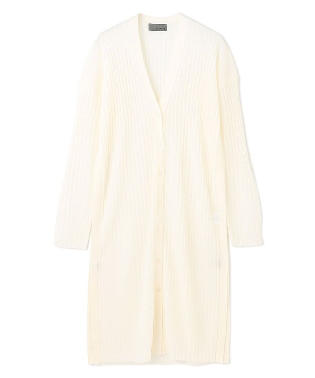 uncrave シアーニット リブロングカーディガン オフ