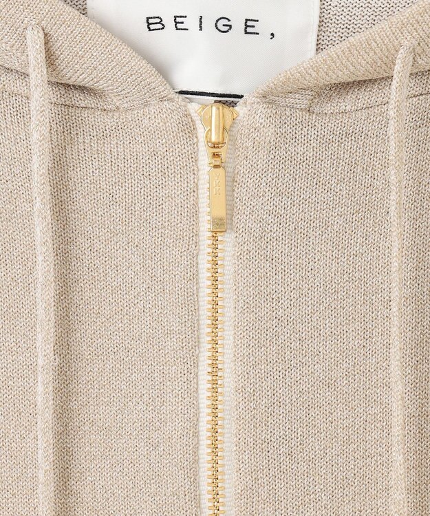 BEIGE， 【S-size】JUSSIEU / ラメ ニットパーカー Gold
