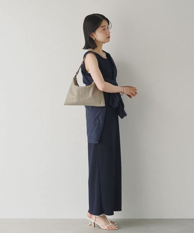 russet エンボスモノグラム ソフトレザーショルダーバッグ(CE-1547) GrayBeige