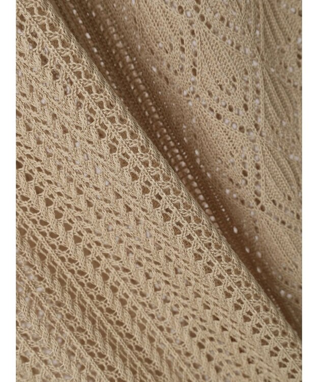 Green Parks 前後２Ｗａｙ　透かし柄ニットワンピース Beige