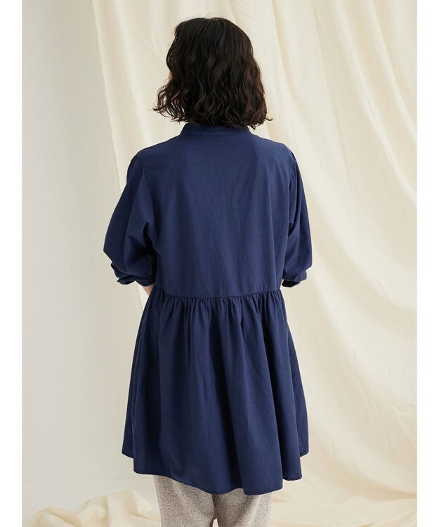 CRAFT STANDARD BOUTIQUE ウエスト切替ギャザーチュニック Navy