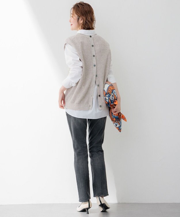 23区 L 【Oggi4月号掲載/洗える】CANCLINI スキッパー シャツ ホワイト系