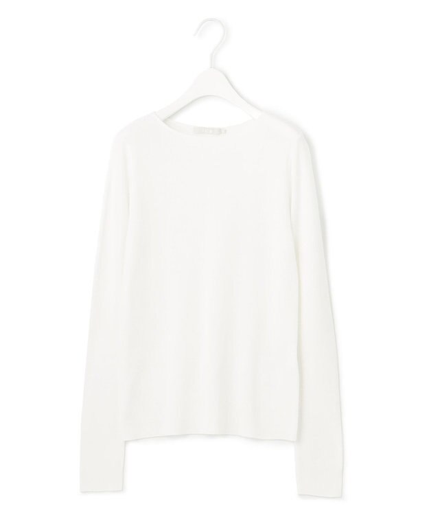 ICB 【洗える】 コットンアセテートシアー ニット オフホワイト系