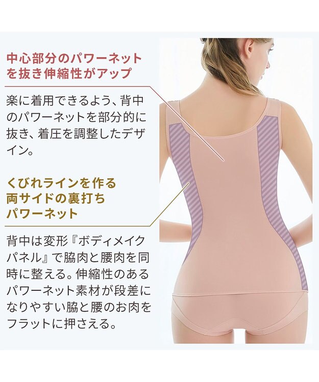 BRADELIS New York 【BRADELIS NewYork peace】綿混トリプルキャッチFITブラキャミ23 ブラデリス 補正下着 シェイパー ヌーディピンク