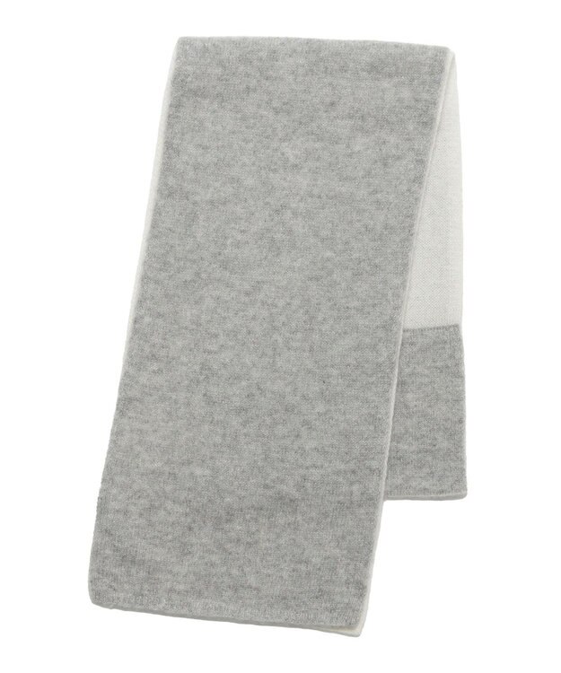 MOONBAT 【洗える】mila schon カシミヤ100%バイカラープチマフラー グレー