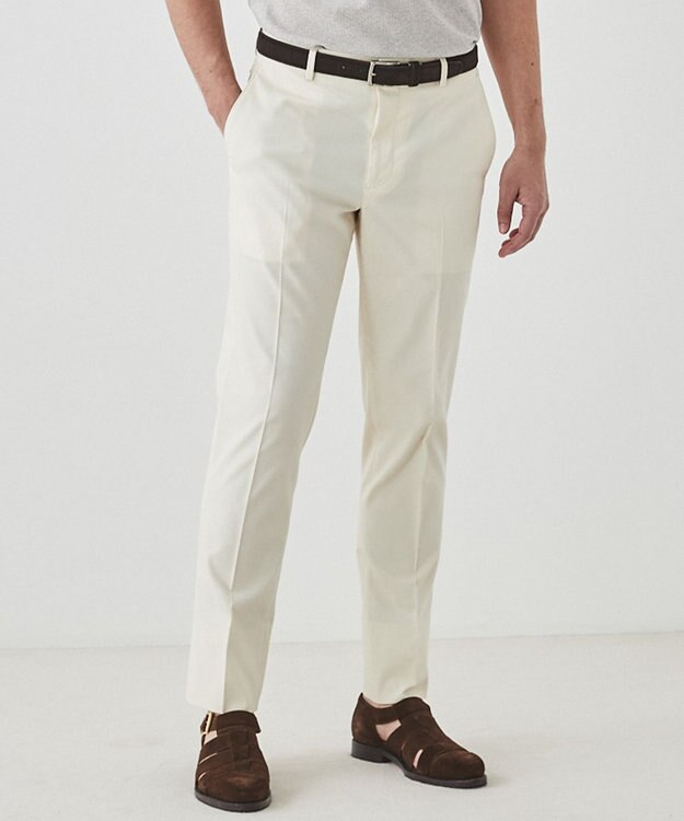 GOTAIRIKU 仕事で着られる綿パン【吸水速乾/ストレッチ/折り目加工】クールマックスコットンパンツ_ノータック（25年モデル） アイボリー/新色