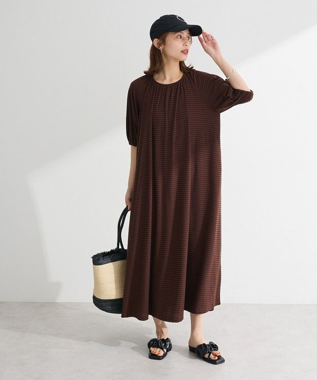 Green Parks ・ＳＵＧＡＲ　ＳＰＯＯＮ　ボーダーリブワンピース Brown