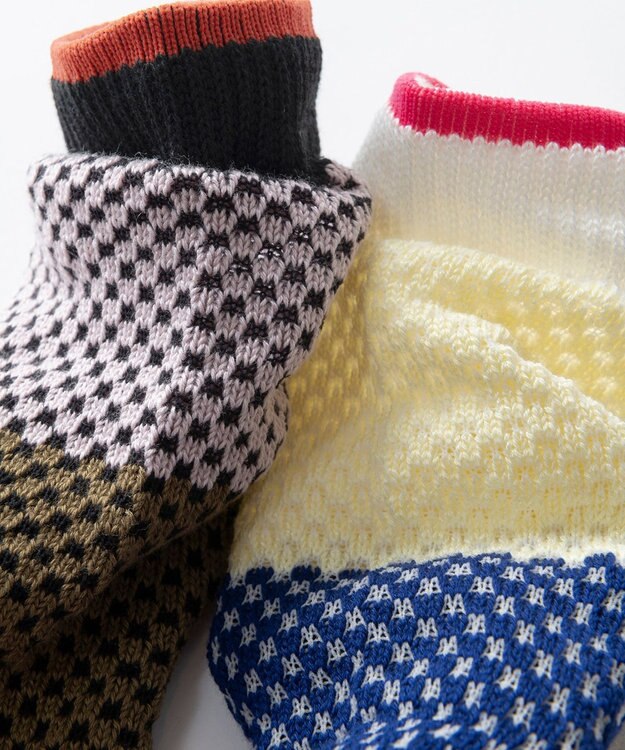 TRICOTE ボーダー柄 メッシュソックス 90WHITE