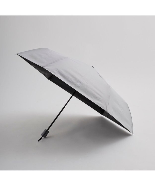 MOONBAT MIZUNO  (ミズノ) 無地 ロゴ 日傘 折りたたみ傘 パラソル 晴雨兼用  一級遮光 遮熱効果 遮光率100% UV遮蔽100% 高遮熱 ライトグレー