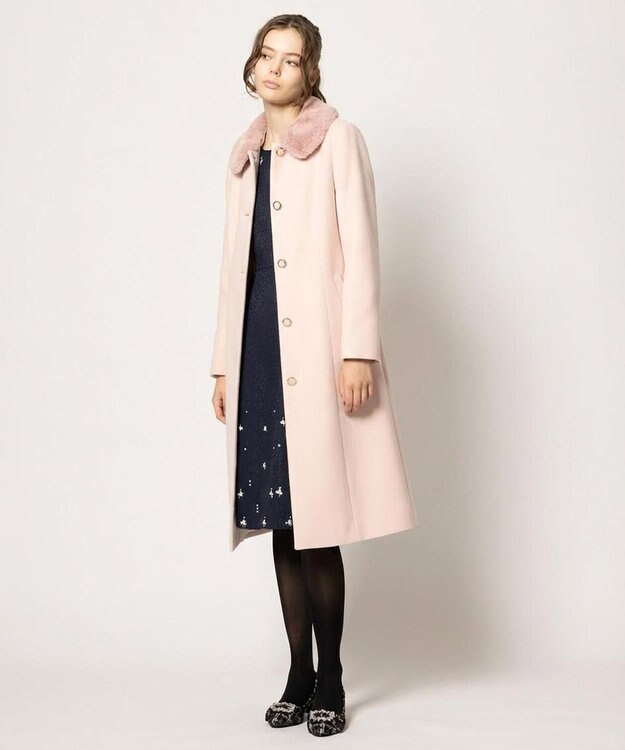 TOCCA TWINKLE WINTER NIGHT ウールカシミヤコート ピンク系