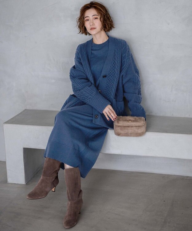 23区 スウェード ヒール ブーツ ブラウン系