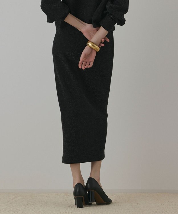 GRACE CONTINENTAL ラメカットスカート ブラック