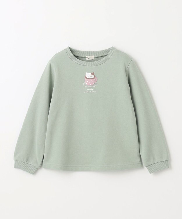 ANY KIDS 【春まで主役】アニマル発泡プリントトレーナー ミント