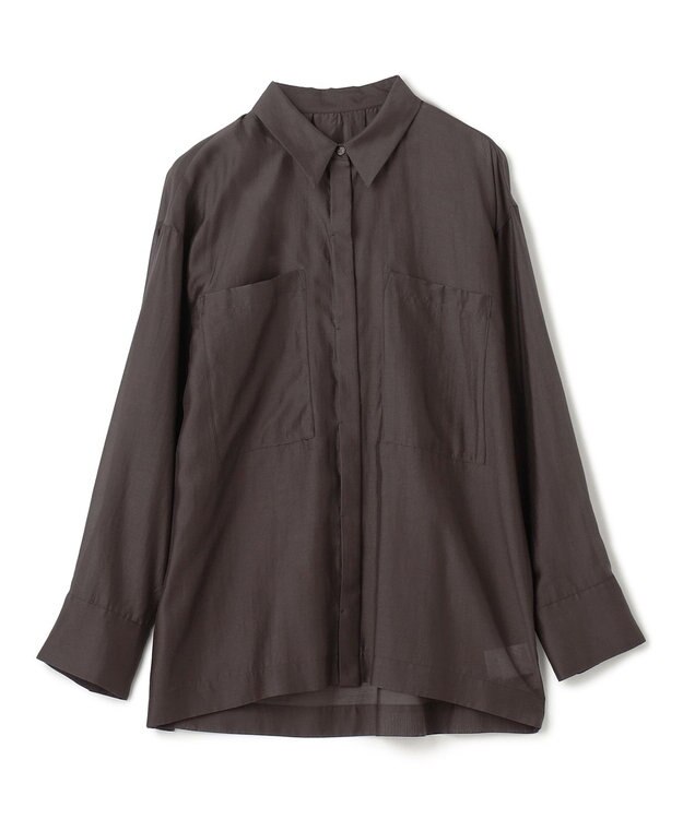 UNFILO シアーオーバーシャツ ダークブラウン