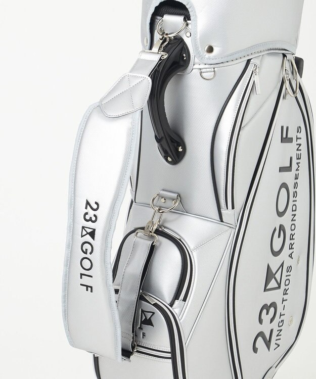 23区GOLF 【UNISEX】セルフスタンドバッグ内蔵キャディバッグ キャリー付き 練習や電車移動に◎ シルバー系