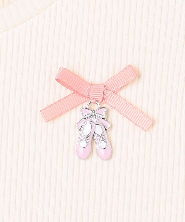 ANY KIDS バレエ刺繍チュールワンピース ホワイト×ピンク