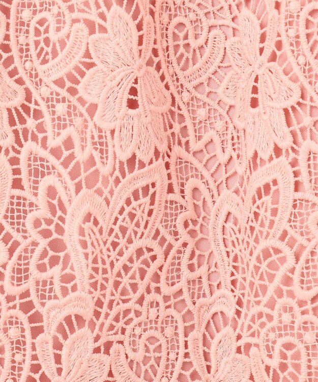 自由区 【洗える】ボタニカルレース スカート ピンク