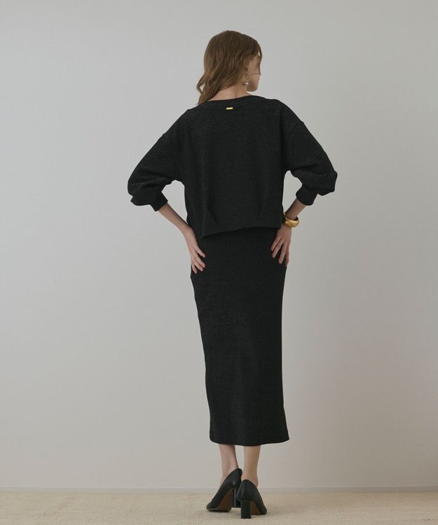 GRACE CONTINENTAL ラメカットスカート ブラック