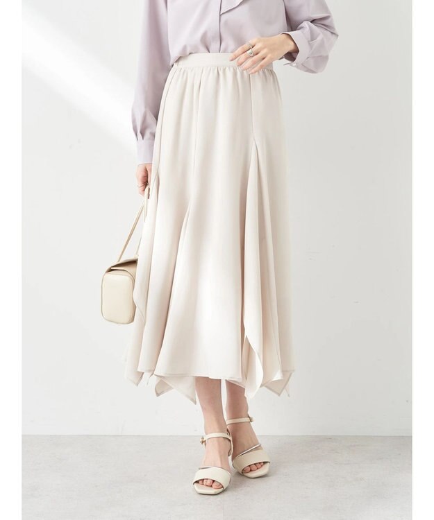 earth music&ecology ランダムイレヘムスカート Ivory