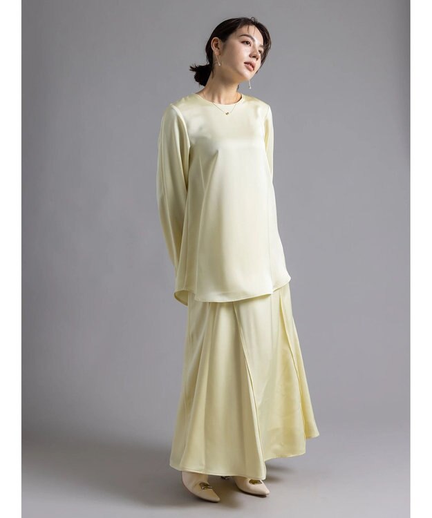 Te chichi 【Atelier Bonheur】サテンバックボタンブラウス(セットアップ可)《2025winter catalog item》 イエロー