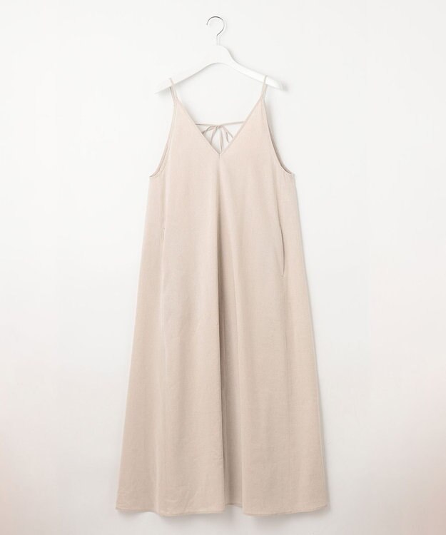 23区 S 【洗える】リネンレーヨンストレッチ キャミソール ワンピース ベージュ系