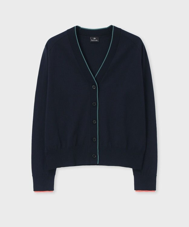 Paul Smith 【洗える】ストライプ カフス カーディガン ネイビー