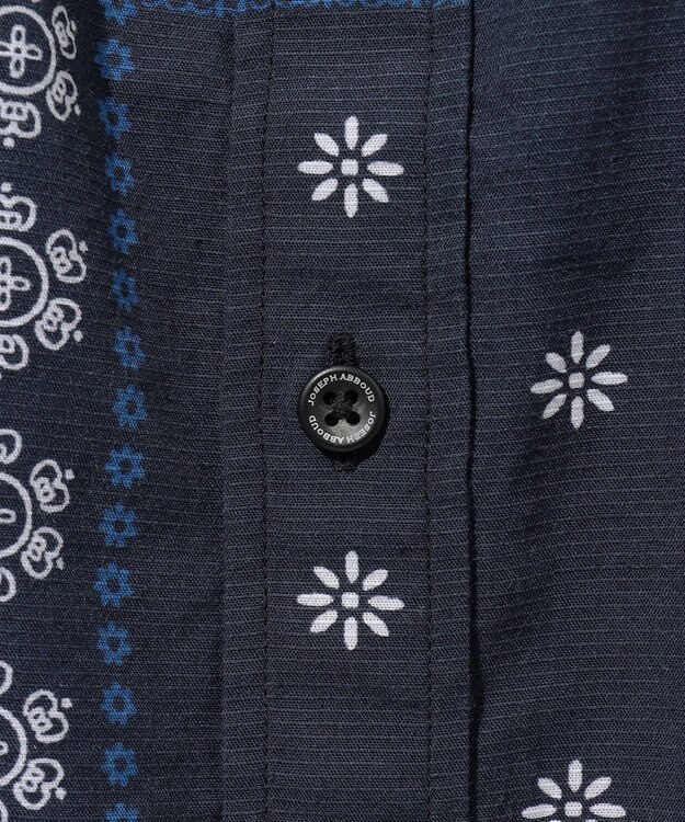 JOSEPH ABBOUD 【サスティナブル素材】コットンリヨセルリネンバンダナプリント シャツ ネイビー系6