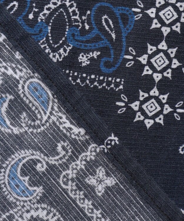 JOSEPH ABBOUD 【サスティナブル素材】コットンリヨセルリネンバンダナプリント シャツ ネイビー系6