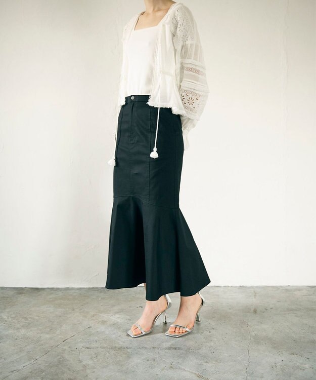 GRACE CONTINENTAL ミディマーメイドスカート ブラック