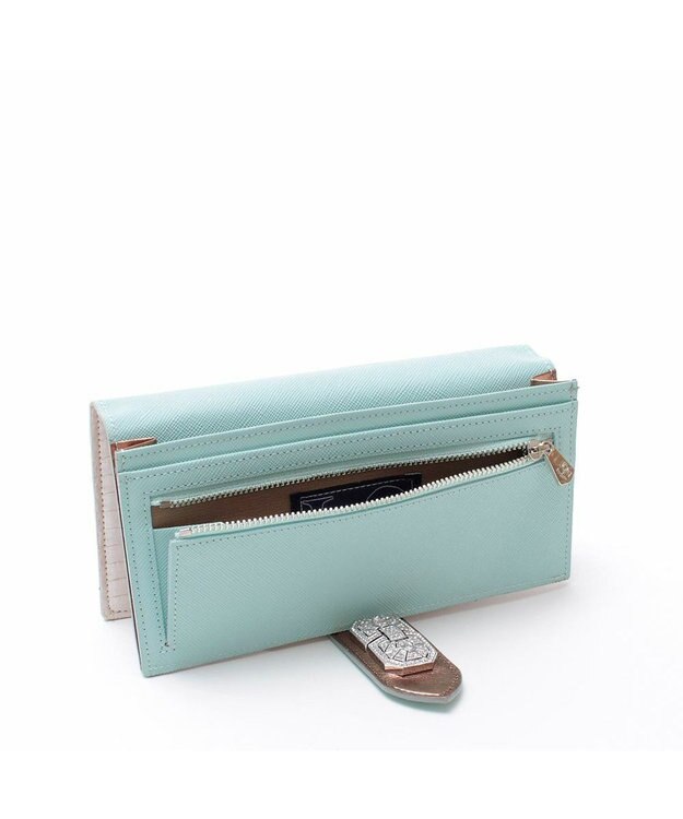 A.D.M.J. スネークレザー＆エリーゼアールデコウォレット ホワイトパーライズ