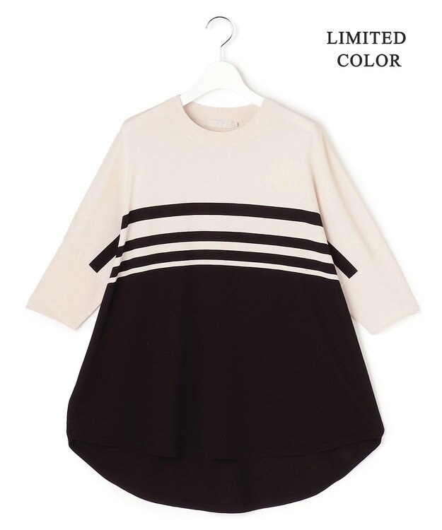 ICB 【WEB限定カラーあり】VIS/NYハイゲージ プルオーバーニット トープ×ブラックボーダー［WEB限定］