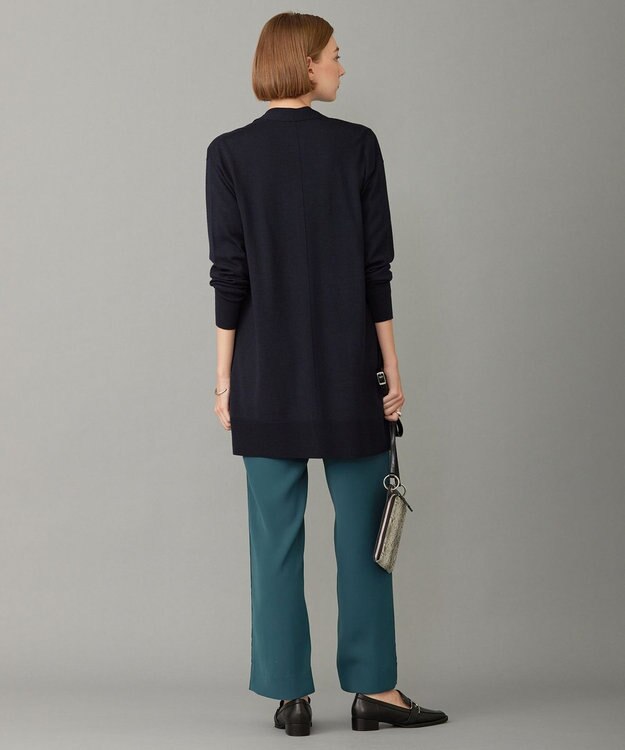 ICB 【洗える】コンパクトウール カーディガン ネイビー系