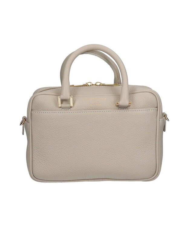 INTER-CHAUSSURES 【CHRISTIAN VILLA】ボックスシルエットレザーハンドバッグ アイボリー