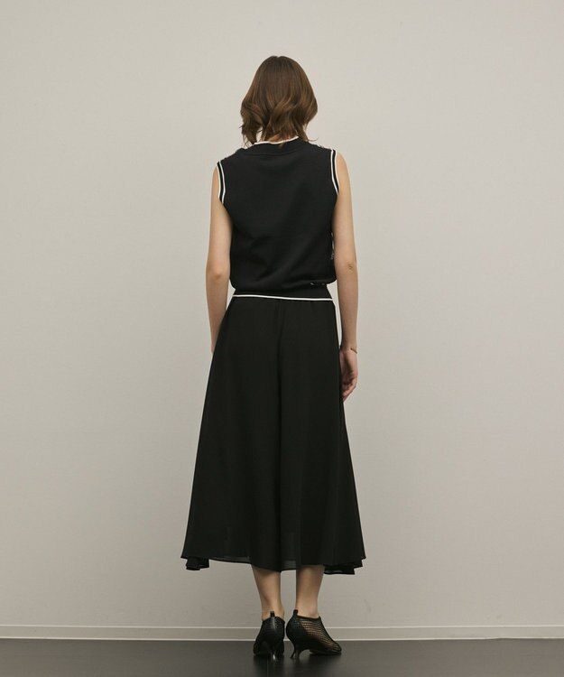 GRACE CONTINENTAL フラワープリントニットトップ ブラック