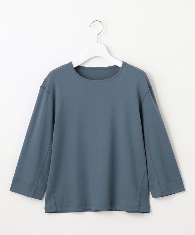 J.PRESS LADIES L フライスジャージー カットソー ダルブルー系