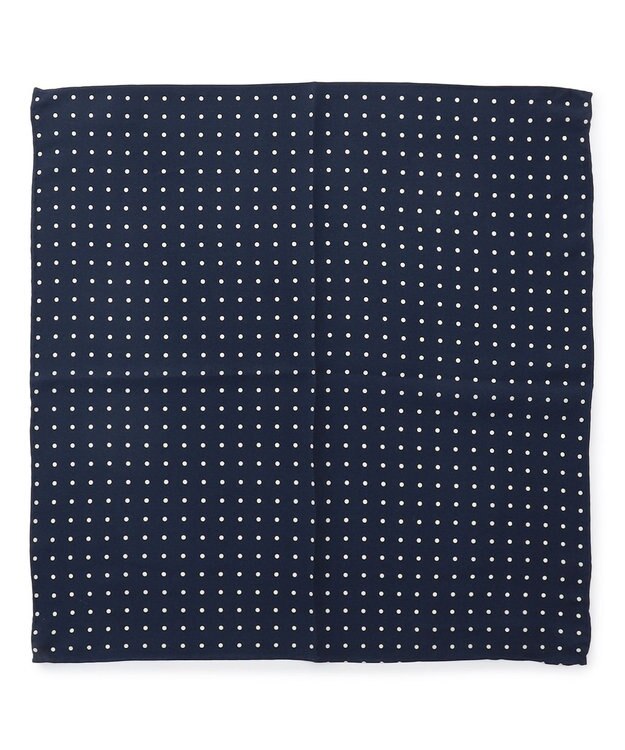 J.PRESS MEN ハンドプリントドット チーフ ダルブルー系5