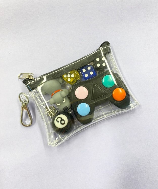 WEGO カラーテープクリアポーチ ブラック