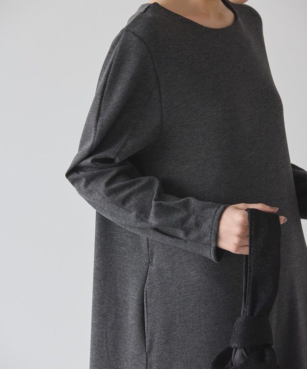 AMERICAN HOLIC 袖コンシャスポンチワンピース Gray Mixture