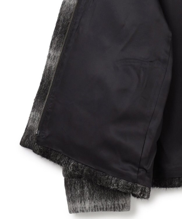 ICB ウールシャギーブルゾン ブラックチェック