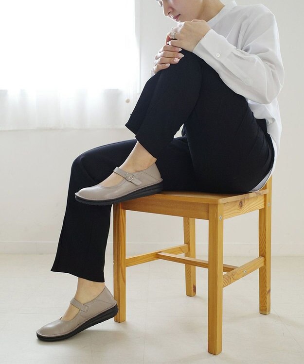 Pointer 本革 超軽量カジュアルシューズ ライトグレー